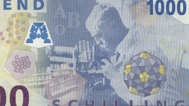 Karl Landsteiner auf der 1000 Schillinge Banknote